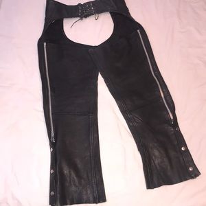 SALE! Leather Chaps Ready To Ride Watch video! 100% Black Leather